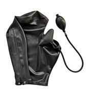 KSDEQM Natürlicher Latex Kopf Montiert Rollenspielgummihaube Mit Aufblasbarem Port-Stecker Und Reißverschluss,red,Xs