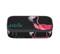 KSEFXXPKA Hello Glasses Trousse à crayons avec plusieurs compartiments Motif flamant rose, Noir , Taille unique, Sac à dos enfant