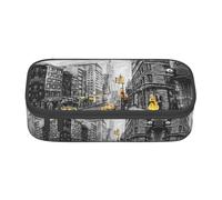 KSEFXXPKA Love from New York Print Trousse à crayons spacieuse en tissu Oxford avec plusieurs compartiments, Noir , Taille unique, Sac à dos enfant