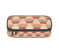 KSEFXXPKA Red Crown Trousse à crayons spacieuse en tissu Oxford avec plusieurs compartiments, Noir , Taille unique, Sac à dos enfant