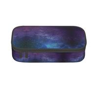KSEFXXPKA Trousse à crayons avec impression interstellaire - Univers avec étoiles et galaxie - Spacieuse en tissu Oxford avec plusieurs compartiments, Noir , Taille unique, Sac à dos enfant