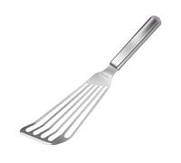KSENDALO Spatule à poisson monobloc en acier inoxydable SUS304 - Spatule épaisse avec lame inclinée flexible et fine fendue, spatule en métal à poignée creuse pour poissons/œufs/omelettes, passe au