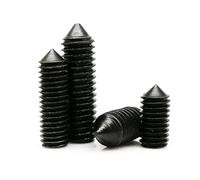 KSeSii 1/10/50X M2 M2.5 M3 M4 M5 M6 M8 M10 M12 M16 noir Grade 12.9 acier à six pans creux à extrémité conique boulon à pointe conique vis de réglage(8mm,50pcs M4)