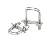 KSeSii 1/2 pièces M6 M8 M10 304 acier inoxydable carré collier de serrage U-boulon angle droit vis collier de serrage U-pince carrée collier de serrage angle droit U boulon(M6X30X50-2set)