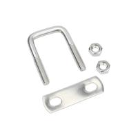 KSeSii 1/2 pièces M6 M8 M10 304 acier inoxydable carré collier de serrage U-boulon angle droit vis collier de serrage U-pince carrée collier de serrage angle droit U boulon(M8X70X180-1set)