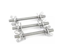 KSeSii 1-5set M6 M8 M10 M12 304 Vis pénétrantes murales en Acier Inoxydable/Paire Tige filetée Papillon Écrou torsadé à la Main Ensemble de boulons(5set M6X20)