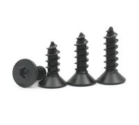 KSeSii 10/20/ 50/100 pièces M2 M2.3 M2.6 M3 M4 M5 M6 Noir en Acier au Carbone hexagone Douille hexagonale Plate tête fraisée vis autotaraudeuse(12mm,M4 (20pcs))