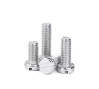 KSeSii 10-50pcs M1.6 M2 M2.5 M3 M4 M5 M6 A2-70 Acier Inoxydable 304 DIN84 GB65 Capuchon Fendu tête Fente Colonne vis à tête Ronde Boulon(6mm,M4 10pcs)