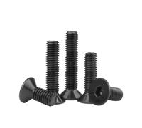 KSeSii 10 pièces 1/8 5/32 3/16 1/4 5/16 3/8 4-40 6-32 8-32 10-32 vis à tête hexagonale Plate à tête fraisée en Acier au Carbone boulons à Douille hexagonale vis(3 16-24,3/8")