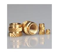 KSeSii 100 pièces M2.5 insérer écrous moletés en laiton thermofusible écrous encastrés chauffage moulage cuivre fil Inserts écrou(M2.5x5x3.5 (100pcs))