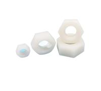 KSeSii 25/50/100 pièces M2 M2.5 M3 M4 M5 M6 M8 M10 M12, Isolation en Plastique de Couleur Noir et Blanc, écrou Hexagonal en Nylon(White,50pcs M6)