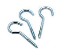 KSeSii 5-50pcs Anneau Oeil de Mouton Ouvert en Acier au Carbone de Zinc Bleu 1# 2# 3# 4# 5# 6# 8# 10# 12# 14# Point d'interrogation Crochet à Vis Autotaraudeuse à Queue Tranchante(No.8 5pcs)