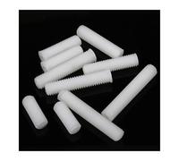 KSeSii Filetage métrique M3 M4 M5 M6 M8 M10 M12, Nylon blanc, plastique isolé, pointe plate fendue, sans tête, vis de réglage des boulons sans tête(8mm,M3-20pcs)