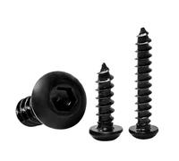 KSeSii Lot de 10 à 100 vis autotaraudeuses à tête ronde hexagonale, M2, M2.5, M3, M4, M5, M6, Grade 8.8, plaquées noir, for bois(8mm,M5 20pcs)