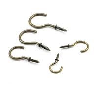 KSeSii Lot de 10 à 30 crochets à coupelle en bronze, 1/2"-2", vis autotaraudeuses for plafond, acier au carbone plaqué cuivre(1-1/2",30pcs)