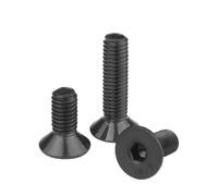 KSeSii Lot de 10 à 50 vis à tête cylindrique à six pans creux M2, M2.5, M3, M4, M5, M6, tête fraisée plate, en acier inoxydable 304, grade 10.9, noires(12.9 Carbon steel,5MM_M3 50PCS)