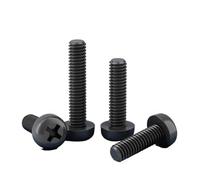 KSeSii Lot de 10 à 50 vis à tête cylindrique en nylon PA66 noir et blanc, filetage métrique, M2, M2.5, M3, M4, M5, M6, M8, boulons à tête ronde cruciformes isolants en plastique(Black,35MM_M2.5-50PCS)
