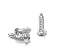 KSeSii Lot de 10 à 50 vis autotaraudeuses à tête cylindrique à six pans creux M2 M2.6 M3 M4 M5 M6 en acier inoxydable for bois(16mm,M6 10pcs)
