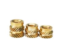 KSeSii Lot de 100 écrous d'insertion en laiton M1, M1.4, M1.6, M1.7, filetage moleté thermofusible, inserts thermiques, écrous en cuivre, trous d'insertion for plastique(M1.4x1.5x2.3(100pcs))