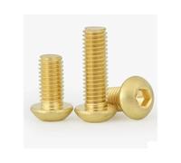 KSeSii Lot de 2 à 20 vis à tête Ronde en Laiton Pur M2 M2.5 M3 M4 M5 M6 M8 à Six pans Creux(16mm,M5 (10Pcs))