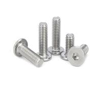 KSeSii Lot de 2 à 50 vis à tête cylindrique à six pans creux ultra fines et plates en acier inoxydable 304, M1,6, M2, M2,5, M3 à M12(4mm,10pcs M6)