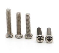 KSeSii Lot de 20/50 vis cruciformes M1.2 M1.4 M1.6 M2.5 M2 M3 M4 DIN7985 GB818, vis à tête cylindrique encastrée nickelées(4mm,M1.4 50pcs)