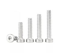 KSeSii Lot de 20 à 200 vis autotaraudeuses à tête cylindrique hexagonale fine en acier inoxydable 304, M1.7, M2, M2.3, M2.6, M3, M3.5, M4, M5, M6(3mm,M5-20pcs)