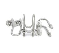 KSeSii Lot de 3 boulons en U doubles en acier inoxydable 304 avec 2 vis femelles et 1 vis de blocage, collier de serrage en U croisé, levier de limite de tuyau d'eau(M6x60x20)