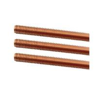 KSeSii Lot de 3 tiges filetées en cuivre, tiges filetées en cuivre, filetage complet, M4, M5, M6, M8, M10, M12(100mm,M4)