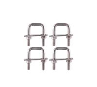 KSeSii Lot de 4 boulons en U carrés en acier inoxydable 304, largeur intérieure 30 mm, vis à angle droit M8, ensemble de boulons en U avec rondelle, écrou et plaque