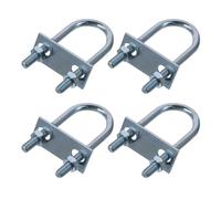 KSeSii Lot de 4 boulons en U ronds en acier zingué M8, colliers de serrage en U courbés avec écrou, plaque et rondelle(4 Sets-M8X22X56)