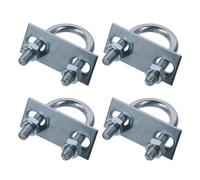 KSeSii Lot de 4 boulons en U ronds M8 argentés, courbés, en acier galvanisé, avec écrou, plaque et rondelle(4 Sets-M8x25x90)