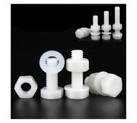 KSeSii Lot de 5 à 100 vis hexagonales extérieures blanches en nylon M3 M4 M5 M6 M8, écrous, rondelles, boulons en plastique isolés filetés métriques, ensemble combiné(20 set,M5x15)