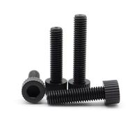 KSeSii Lot de 5 à 50 vis à tête creuse hexagonale en nylon noir M3 M4 M5 M6 M8, boulon moleté en plastique, longueur : 5 à 60 mm(M4 25mm - 30Pcs)