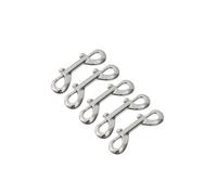 KSeSii Lot de 5 mousquetons argentés en acier inoxydable 316, mousqueton à œil pivotant, crochet à ressort à double extrémité(1SET 5PCS)