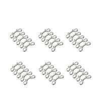 KSeSii Lot de 5 mousquetons argentés en acier inoxydable 316, mousqueton à œil pivotant, crochet à ressort à double extrémité(6SET 30PCS)