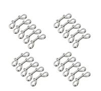 KSeSii Lot de 5 mousquetons argentés en acier inoxydable 316, mousqueton à œil pivotant, crochet à ressort à double extrémité(4SET 20PCS)
