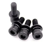 KSeSii Lot de 5 ou 10 vis à tête cylindrique hexagonale en acier noir de qualité 12.9, M3, M4, M5, M6, M8, M10, rondelle plate, joint à ressort, boulon d'assemblage(30mm,10pcs M3)