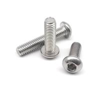 KSeSii Lot de 50/100 vis à tête cylindrique à six pans creux M1.6 M2 M2.5 M3 en acier inoxydable 304 A2 noir de qualité 10.9, ISO 7380(304,M1.6x8mm 100pcs)