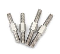 KSeSii M10 304 Acier Inoxydable Main Gauche et Droite Double Fin Filetage Serré Réglable Poussoir Goujon Vis Boulons(M10 x 40mm-5pcs)