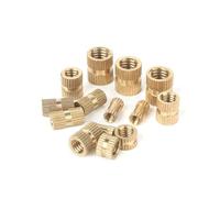 KSeSii M2 M2.5 M3 M4 M5 M6 Écrous d'insertion en laiton Moulage par injection de cuivre Inserts filetés moletés en laiton Écrous filetés(Length 12mm,M4 (OD 5.2) 50pcs)