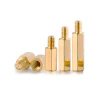 KSeSii M2 M3 M4 M5 * 2-80mm Hex Laiton Mâle Femelle Standoff Board Goujon Métrique Hexagone Fileté Pilier Carte Mère Entretoise Boulon(5mm 50pcs,M3 (Thread 6mm))