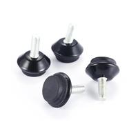 KSeSii Pieds de nivellement de meubles réglables en métal, vis filetée M6 x 15mm, noir argent or for armoire, Table, chaise, Base de Machine, 4 pièces(Black)