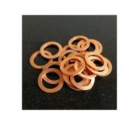 KSeSii Rondelle plate en cuivre M10 joint d'étanchéité diamètre intérieur 10mm bague d'étanchéité feuille mince T3 rondelle en cuivre rouge(10x14x0.5(50Pcs))