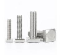 KSeSii Vis à tête carrée en Acier Inoxydable M4 M5 M6 M8 M10 M12 304 A2, Boulon de Machine à tête carrée en Forme de Quadrate, 1 à 10 pièces, GB35(25mm,M6-5pcs)