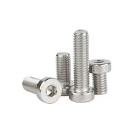 KSeSii Vis à tête hexagonale M3 M4 M5 M6 en Acier Inoxydable et Acier avec Douille hexagonale Noire, vis à tête Basse et Fine, 5 à 20 pièces(6mm,M5 (5pcs))