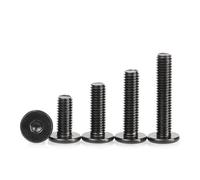 KSeSii Vis à tête hexagonale plate Ultra fine en acier inoxydable 304, M2 M2.5 M3 M4 M5 M6 M8, galvanisé noir, 5 à 50 pièces/lot(Black 304,M2x6mm 50pcs)