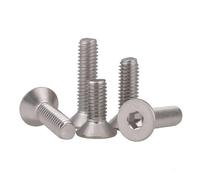 KSeSii Vis à tête plate en acier inoxydable 304, 5 à 50 pièces, M2 M2.5 M3 M4 M5 M6 M8, douille hexagonale, boulon à tête fraisée plate(20mm,M5 10pcs)