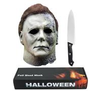 Kseyic Halloween Masque Michael Myers Maske Pour Adultes,Halloween en latex Horreur Tête complète Deluxe Masque,Carnaval Horreur Cosplay Costume (B)