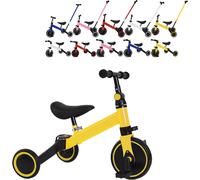 Ksfal-2 En1 Draisienne Avec 3 Roues,Tricycle Bébé Évolutif De 1 À 4 Ans,Marchette Enfant Développe L'équilibre Et La Motricité (Jaune A1)